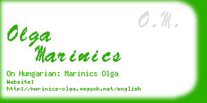 olga marinics business card